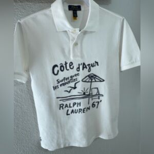 Polo by Ralph Lauren NWOT White Côte d’Azur Classic Fit Youth SZ G (14-16)
